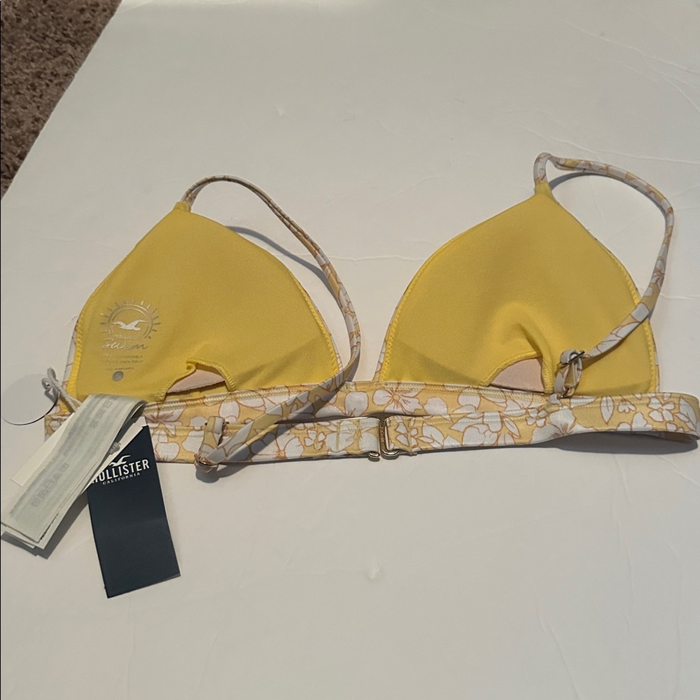 Hollister Yellow White Floral Bikini Top Small - Picture 5 of 6
